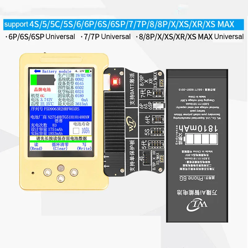Оригинальный цветной программатор WL V11 с ЖК экраном для телефона 11 XR XSMAX XS 8P 8 7P