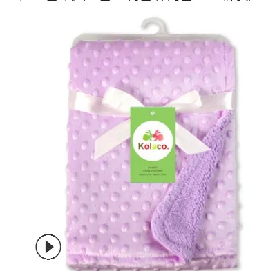LOOZYKIT, двойное плотное одеяло для новорожденных, пеленка, конверт, обертка для новорожденных, постельные принадлежности, Флисовое одеяло-пузырь - Цвет: purple