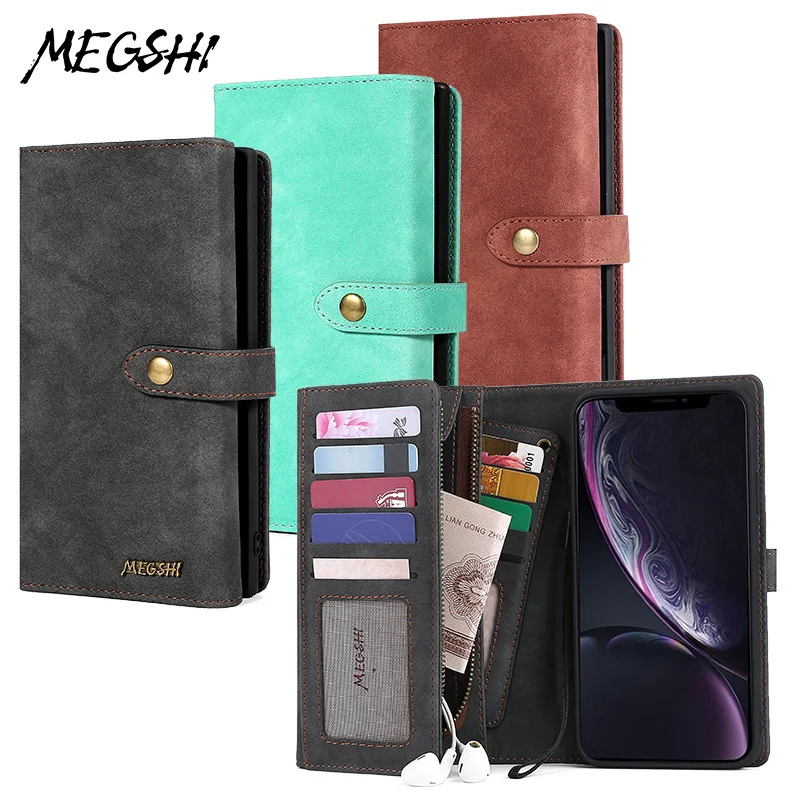  Megshi Flip Brieftasche Ledertasche for iPhone 11 Pro max iPhone 6 7 8 plus Leder Handtasche Tasche