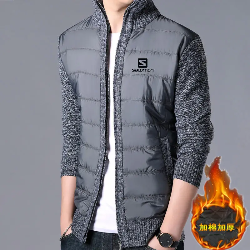 

PINSHUN Men's Solomon Sweater Male Jacket Solid Color Sweaters Knitwear male Warm Sweatercoat Cardigans Men Clothing homme