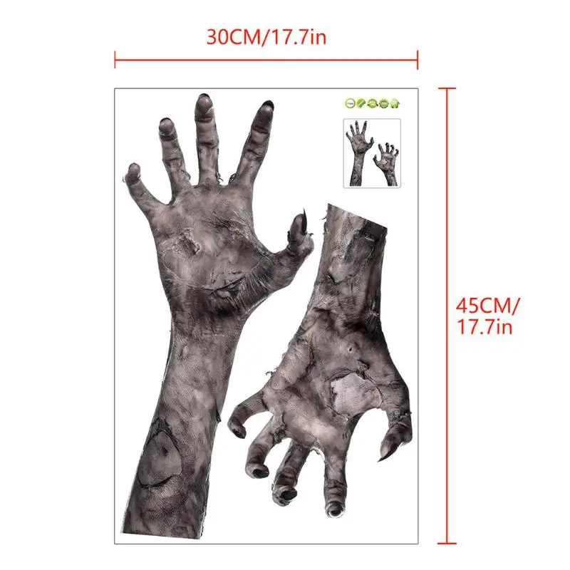 5 Styles Double-sided Visual Wall Sticker Waterproof Removable Paster Halloween Home Festival Decoration Essential Supplies