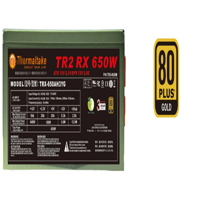 Блок питания для Thermaltake(Tt) TR2 RX 650W ATX 12V 80plus Gold половина модуля игры бесшумный блок питания 650W блок питания TRX-650M