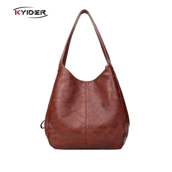 

2020 Vintage Women leather Shoulder Bag Female Causal Totes Bags Large Capacity Luxury Designer High Quality Ladies Handbag