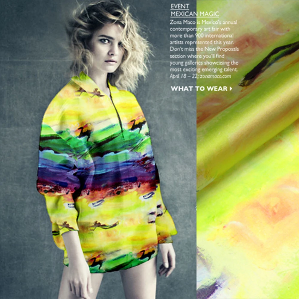 Принт шелковая органза атласная ткань 135 см ширина 14momme