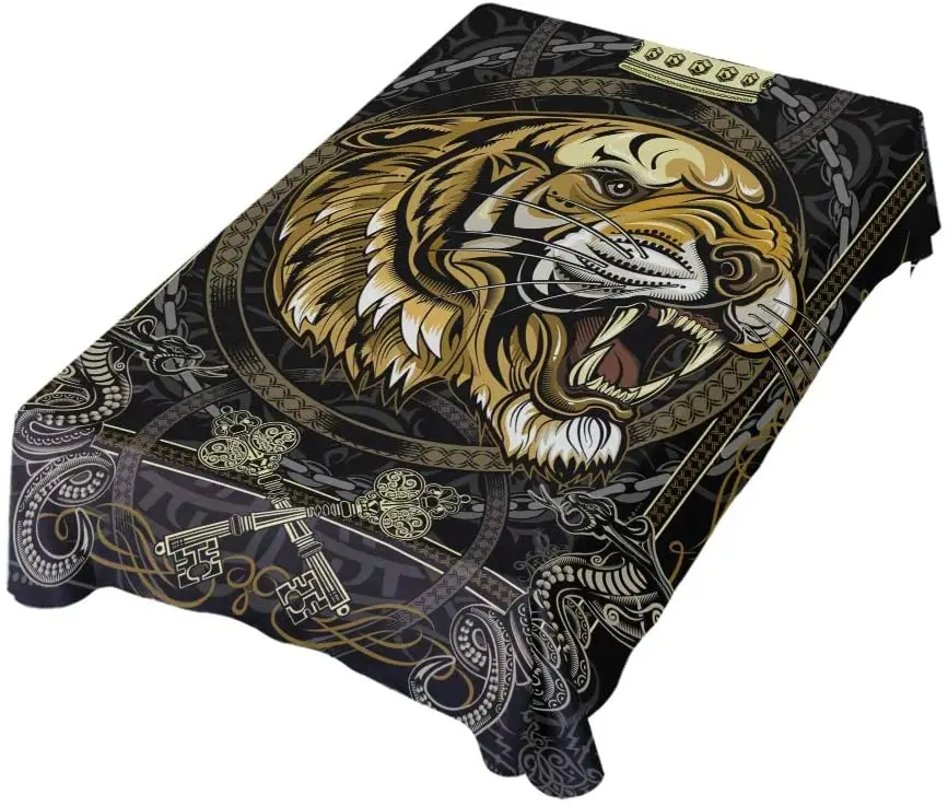 

Квадратная скатерть из полиэстера с изображением тигра животного короля дома