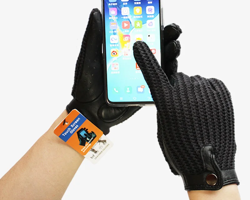 Women's Thin Sheepskin Motorcycle Riding Gloves Touch Screen Genuine Leather Spring and Autumn Sun Protection Driving Gloves