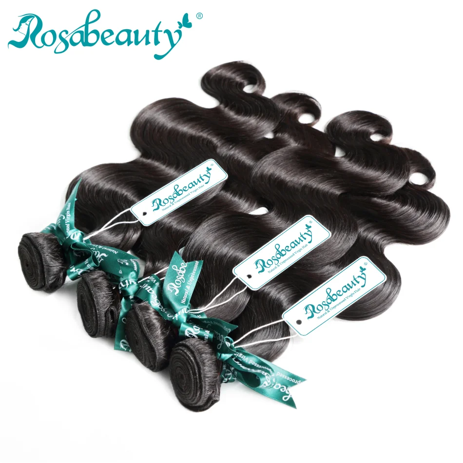 RosaBeauty 8A человеческие волосы пряди перуанские волнистые 3 пряди/много 100% Remy для