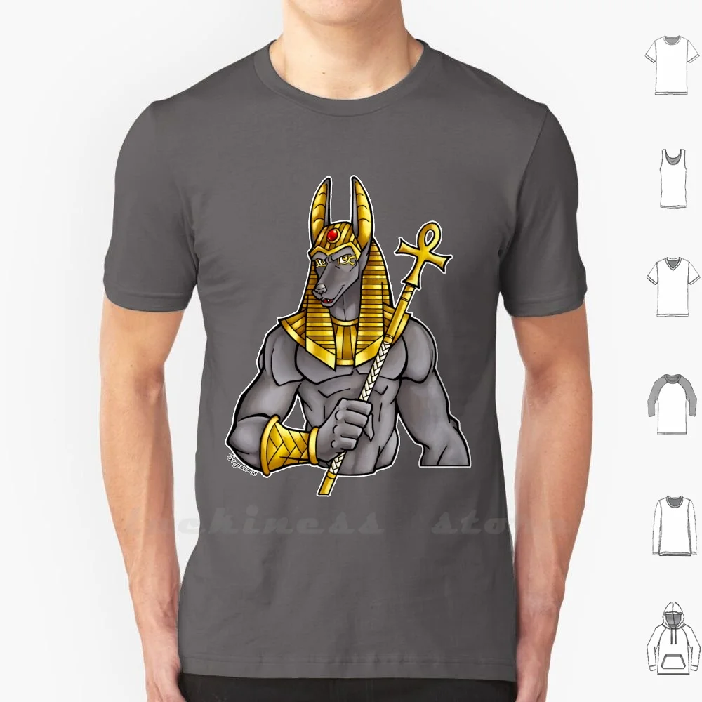 Anubis Maglietta Del Dio Egiziano 100% Cotone Fai Da Te S-6Xl Anthro Anubis Deity Egypt Furry God Gods Jackal Magic