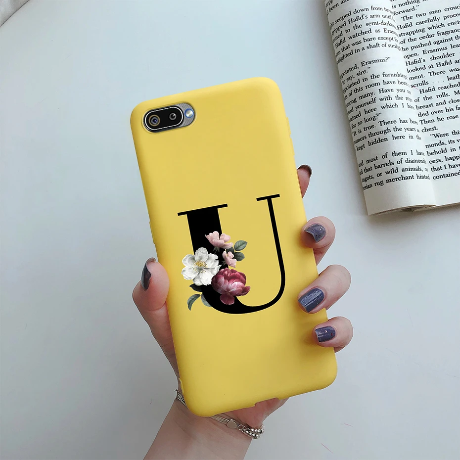 oppo mobile cover For OPPO A1K Phone Case Realme C2 Cover Alphabet Letters Flower Silicone Soft Coque For OPPO A1K RMX1941 A1K A1 k CPH1923 Funda cases for oppo phones