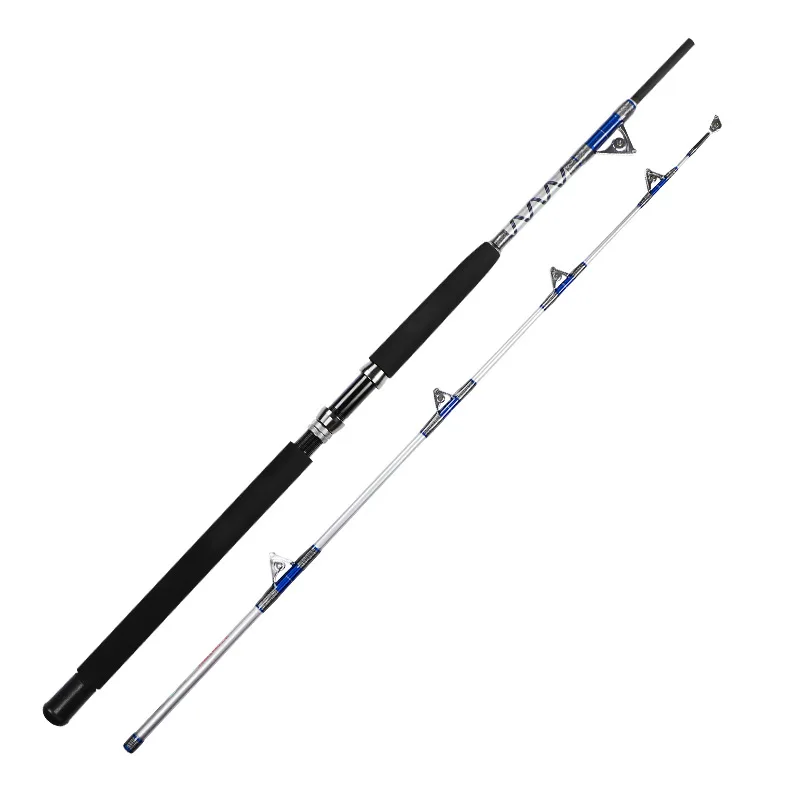 US $176.00 Trolling rod 198 21m drainage ditch fishing rod pulley guide ring deep sea boat rod anchor sea fishing rod