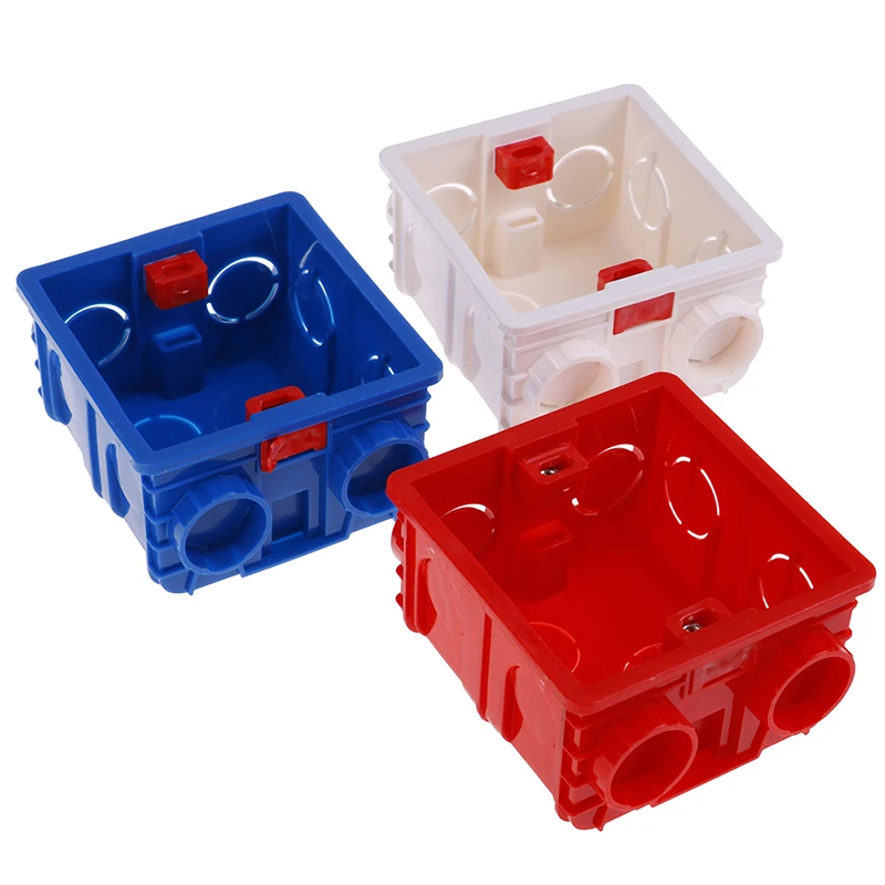 

Adjustable Mounting Box Internal Cassette 86mm*83mm*50mm For 86 Type Switch And Socket White Red White Color Wiring Back Box