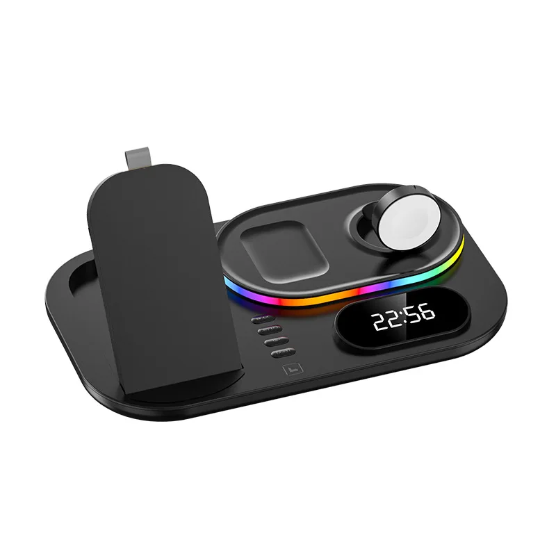 apple magsafe duo charger 30W Fast Wireless Charger For Airpods Pro Apple IWatch 4IN1 Time Clock RGB Light Charging Station for iPhone X 13 12 11 Pro Max huawei wireless charger Wireless Chargers