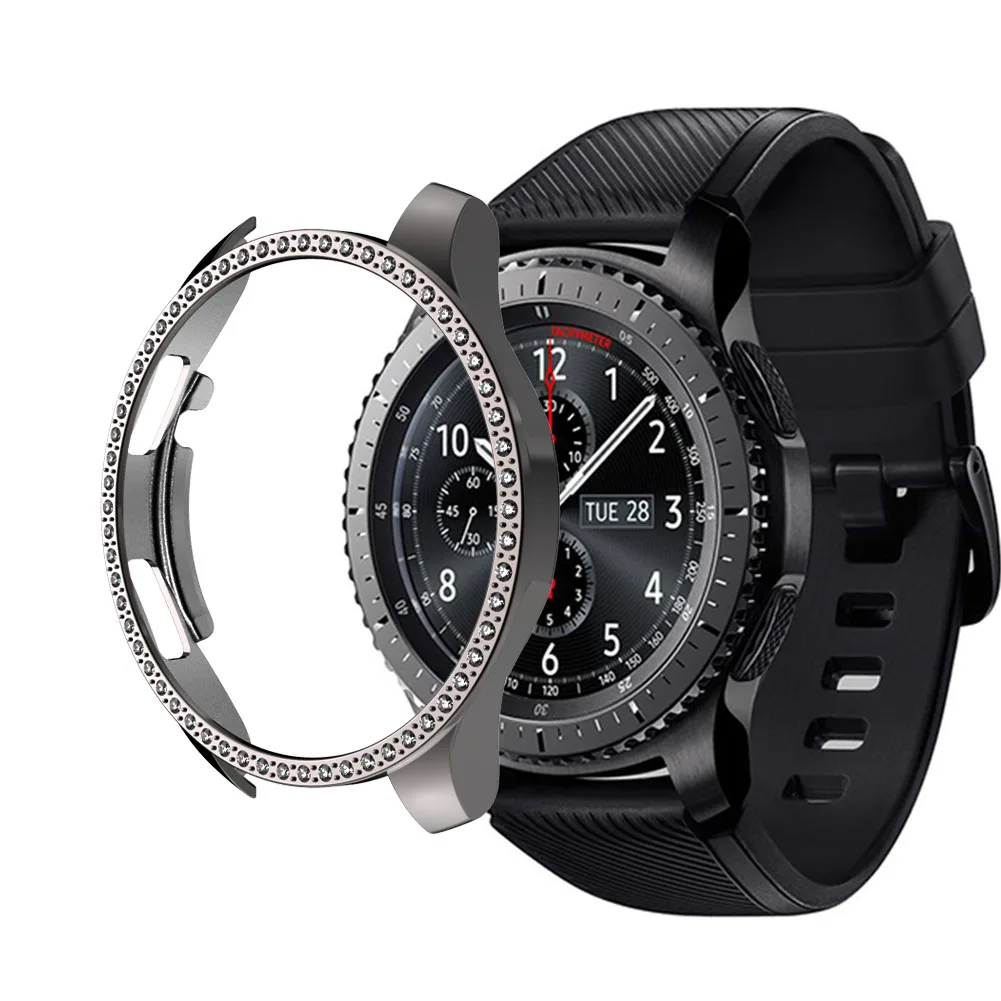PC чехол с бриллиантами для samsung Galaxy Watch 46 мм и 42 мм разноцветный чехол, подходит для женских часов аксессуары