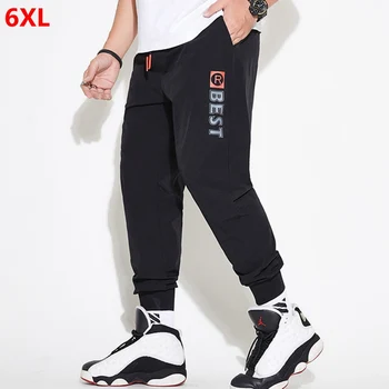 

Spring and summer thin section men's large size casual Harem Pants new black plus size loose 6XL sports pants Full Length