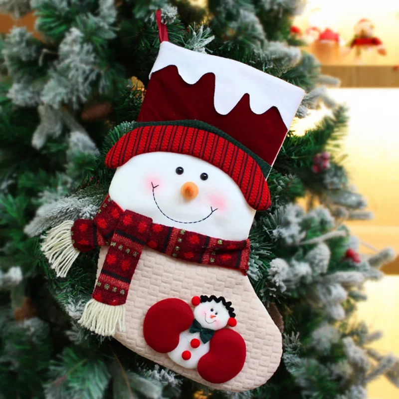 Домашнее украшение рождественские чулки милые конфеты подарочная сумка портативный снеговик украшения Санта Клаус рождественские украшения