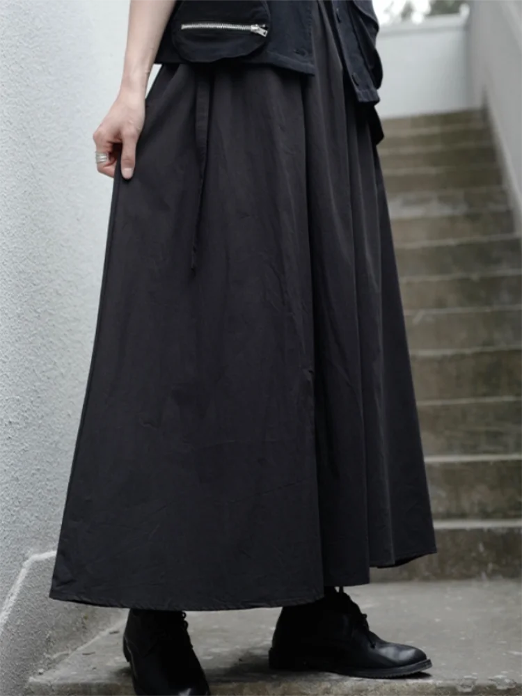 Lady Half Skirt Spring And Autumn New Solid Color Hanging Pocket Design A Goddess Fashion Versatile Half Skirt hanging