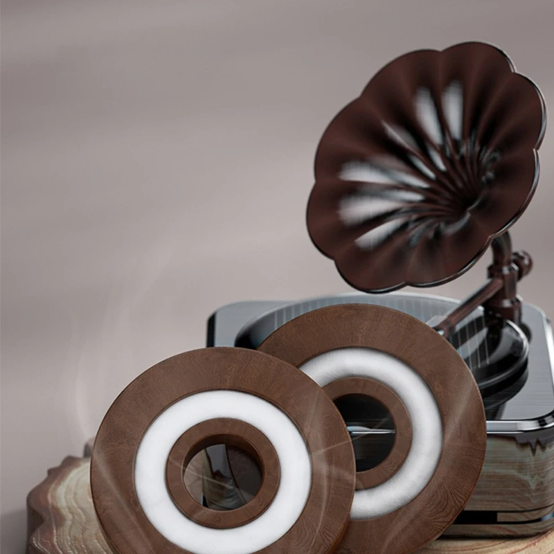 

Simulation Record Player Car Aroma Diffuser Retro Style Phonograph Aromatherapy Diffuser with Solid Perfumed Tablet