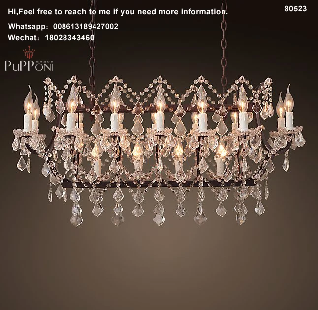 C. ROCOCO железная и прозрачная Хрустальная люстра с кристальным блеском для