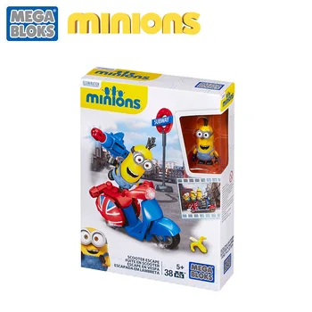 

MEGA BLOKS Fisher-Price Despicable Me Minions Series Escaped Motorcycle Set Small Particles Inserted Building Blocks Toys CNF52