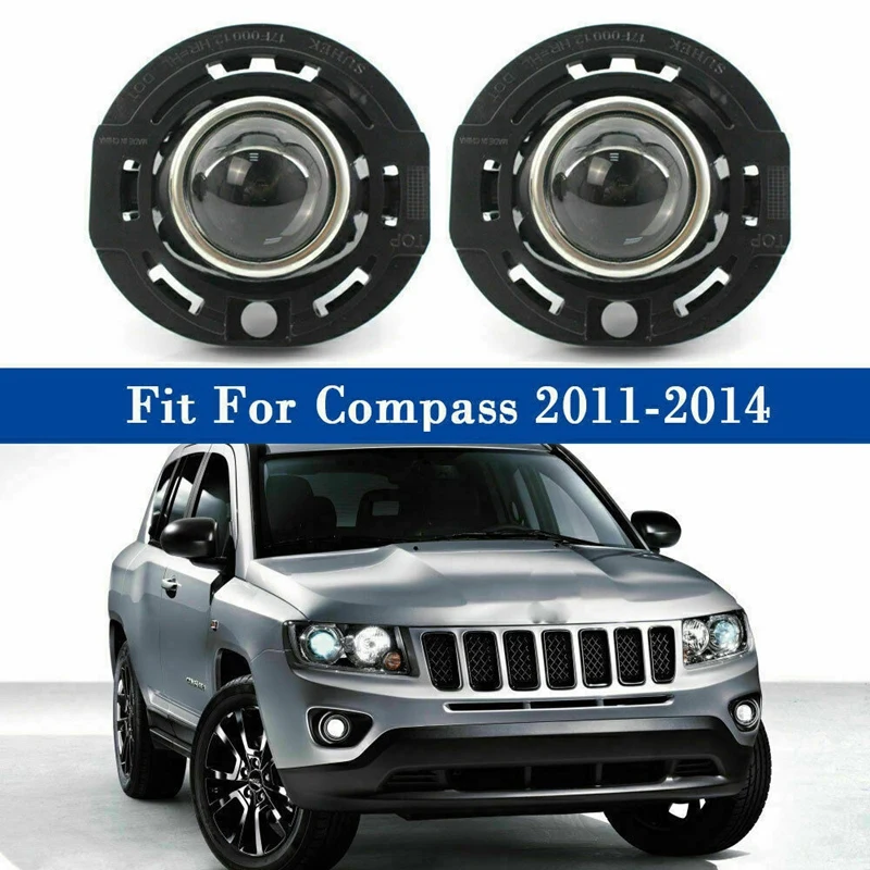 H11 Pair Left Right Front Drive Fog Light Lamps for Jeep Compass 2011