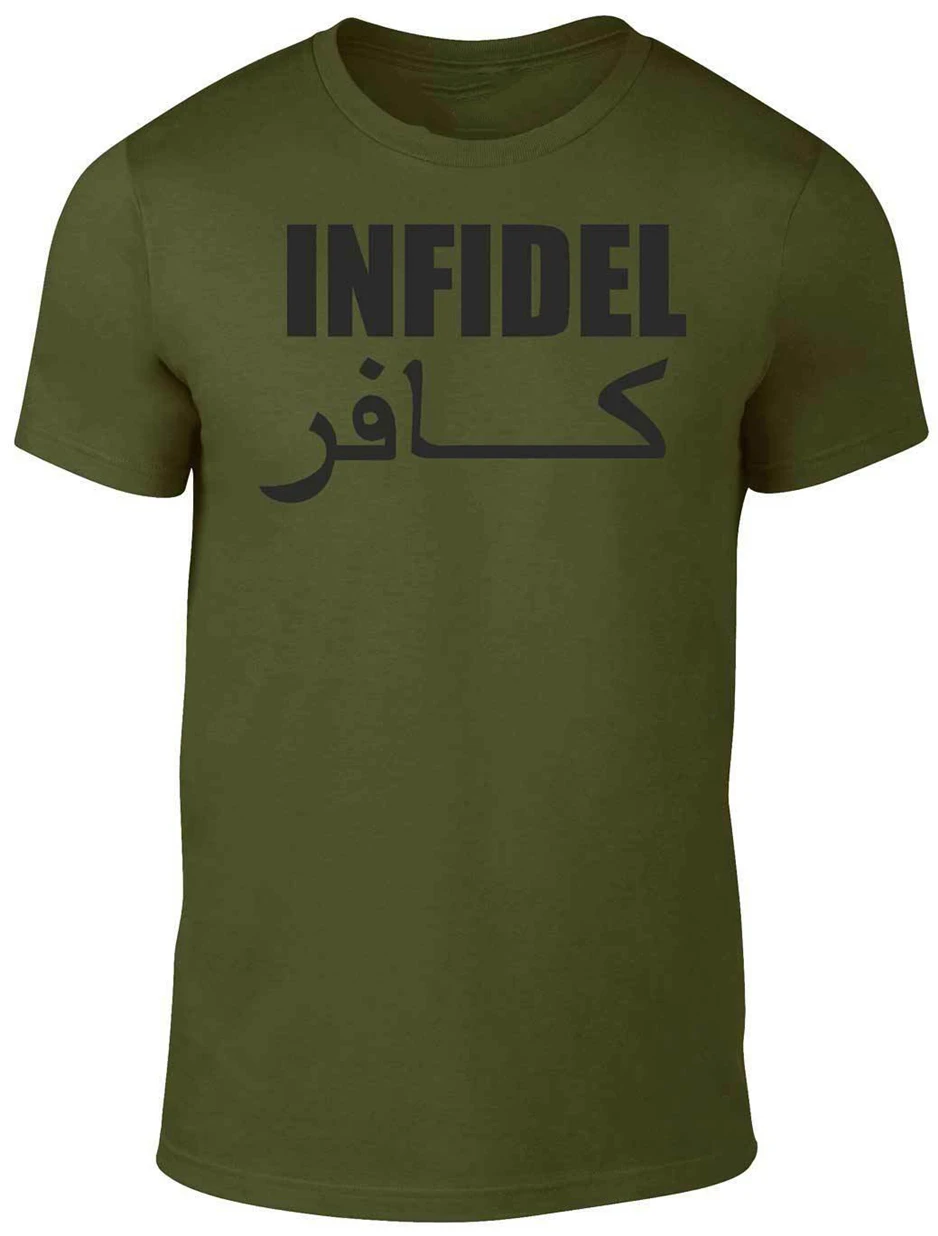 Футболка с надписью Infidel-английская футболка в стиле ретро классная Военная