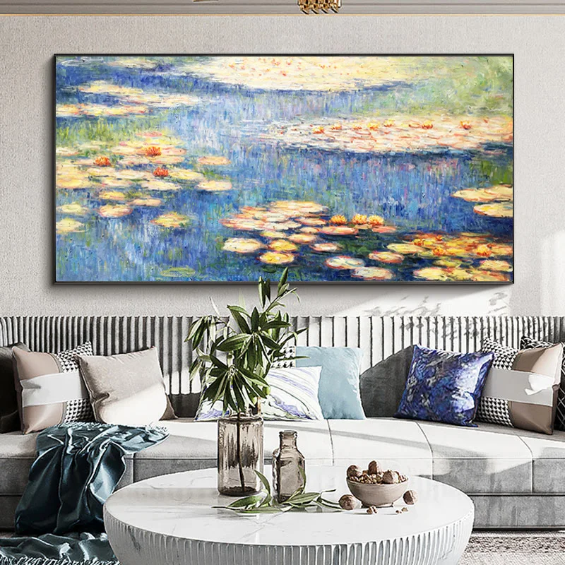 Monet Water Lily Canvas Oil Painting Poster and Print Modern Landscape Wall Art Picture for Nordic Living Room Home Decoration | Дом и сад