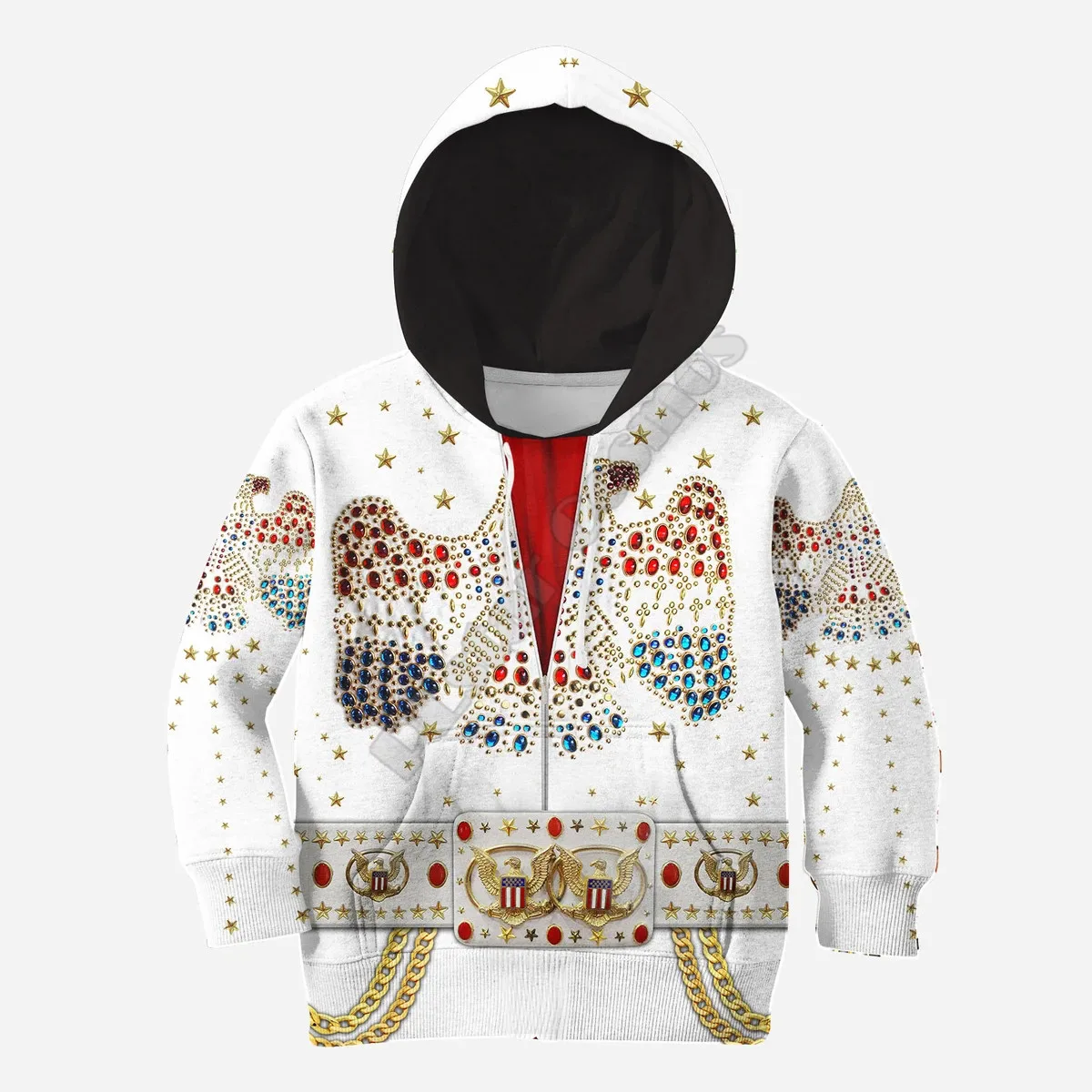 

Elvis Jumpsuit 3d printed Hoodies kids Pullover Sweatshirt Tracksuit jacket t shirts Halloween Cosplay Boy GIRL