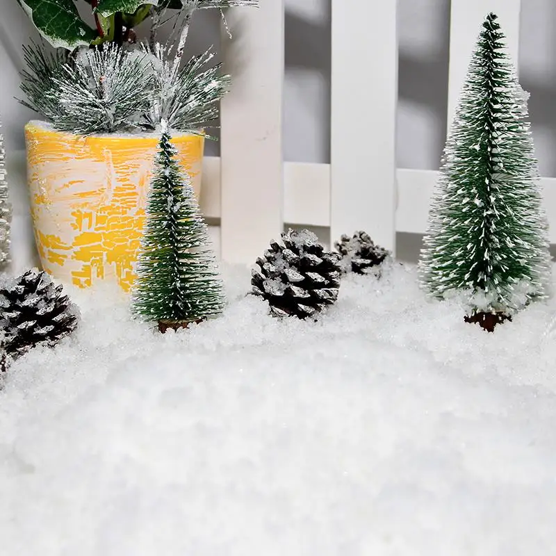 Christmas Ornaments Winter Snow Decoration Artificial Plastic Dry Snow Powder 20g Approx 1-10mm Xmas Gift Home Party DIY Scene Props Supply X0105