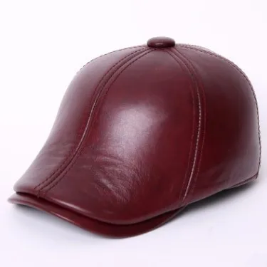 SILOQIN мужская шляпа из натуральной кожи осень зима кожа из натуральной кожи береты наушники плюс бархат теплые бренды шляпа бренда Gorra Hombre - Цвет: Color 3