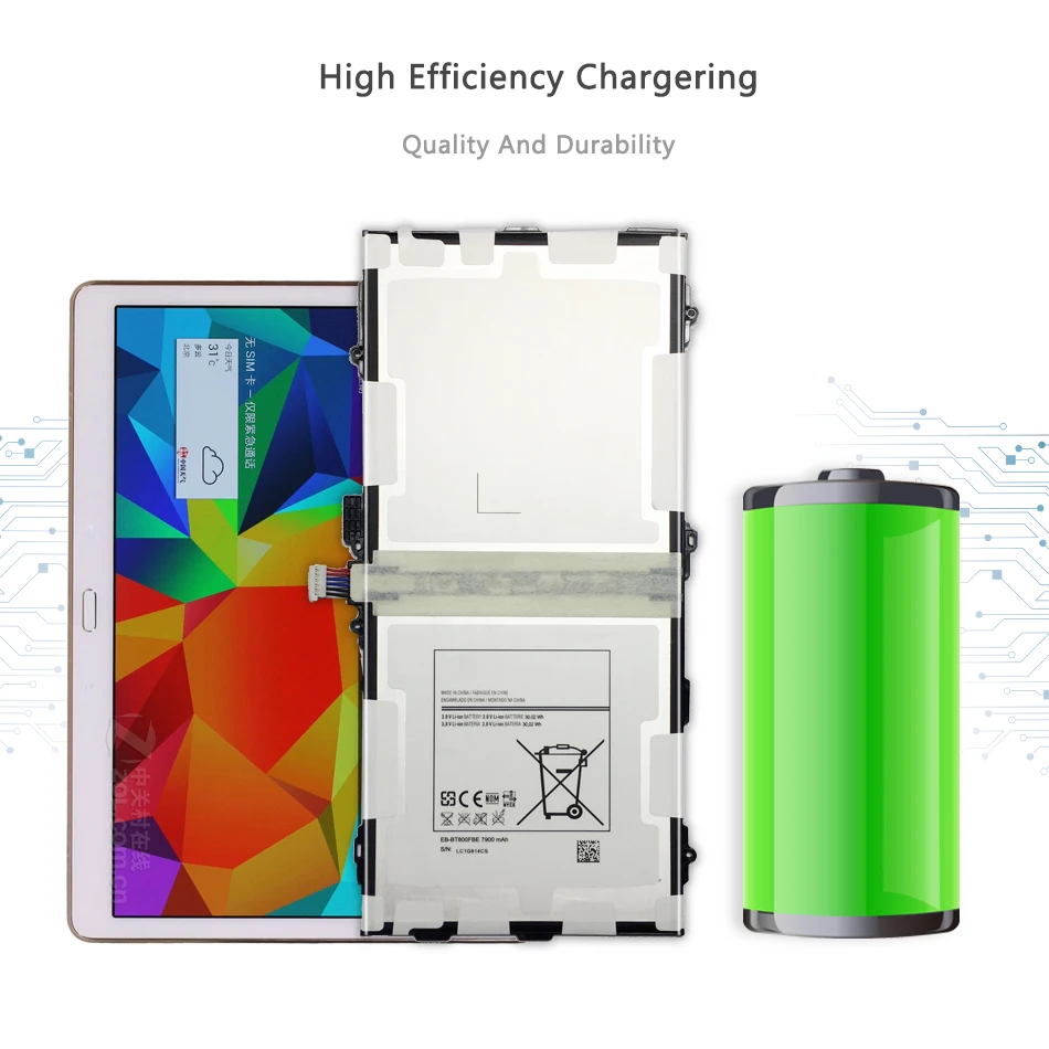 Планшет Батарея EB-BT800FBE для Samsung Galaxy Tab S 10," SM-T800 T801 T805 T807 T807A T807P 7900 мАч Замена батареи сотового телефона