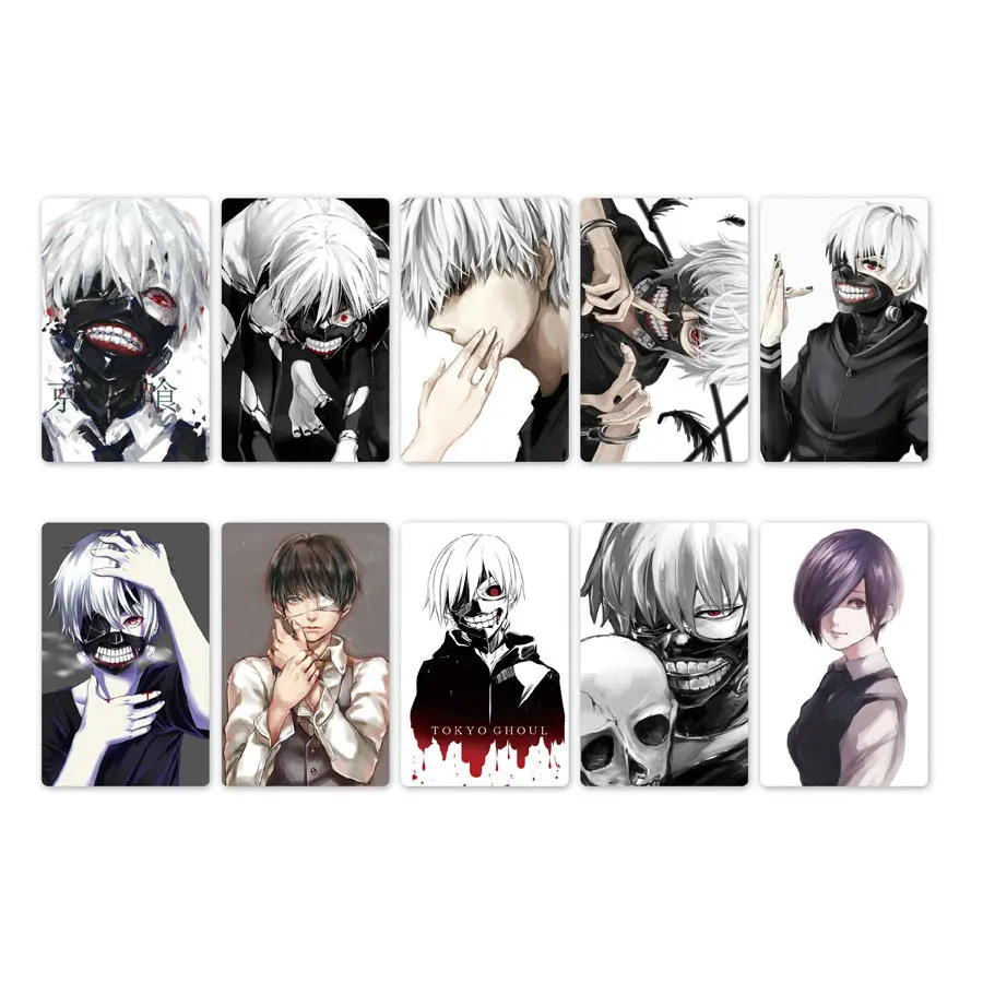 

10pcs Tokyo Ghoul Anime Card Stickers DIY Waterproof Scrub Card Sticker Kids Sticker Toys