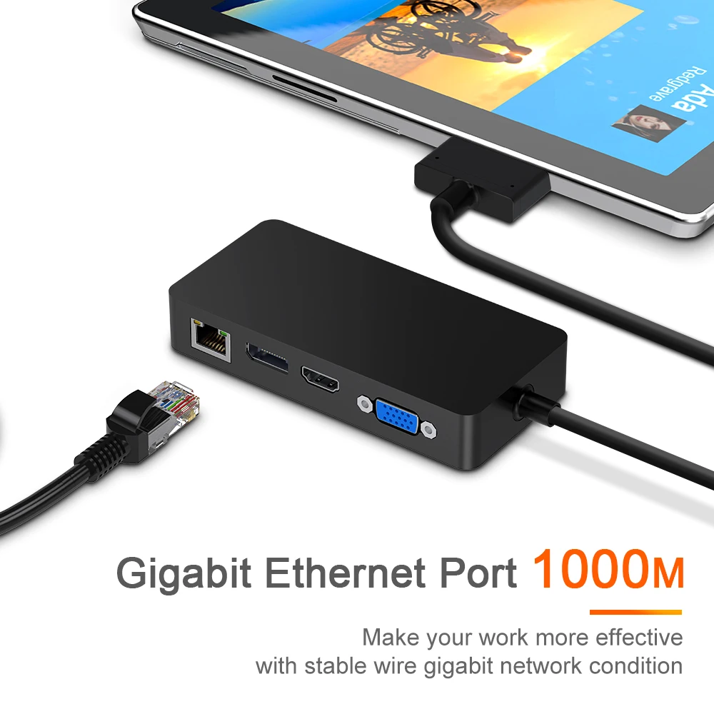 Rocketek usb 3,0 концентратор кард-ридер 4K HDMI/DP/VGA 3,5 аудио гигабитный Ethernet адаптер для SD/TF док-станции Surface Pro 4/5/6