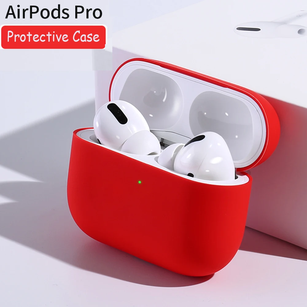 Красный Чехол для Airpods Pro, мягкий силиконовый чехол 1:1, Ультратонкий чехол для Airpods Pro, защитный чехол s Slim Shell Box - Цвет: Красный