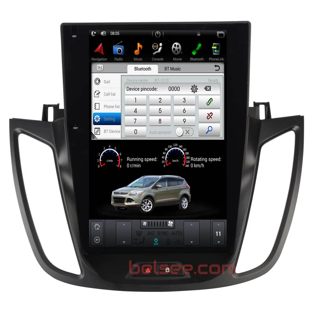 Belsee 12," Tesla стиль экран Радио Android 9,0 авто gps навигация PX6 стерео Мультимедиа для Ford Kuga Escape 2013