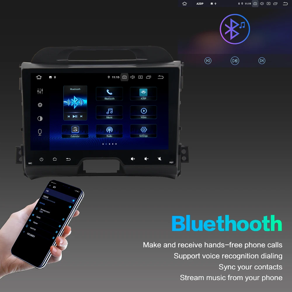 Android 9,0 мультимедийный плеер gps Navi для KIA Sportage R 2011 2012 2013 PX6 DSP HDMI 2 din навигация 4 Гб+ 64 Гб wifi
