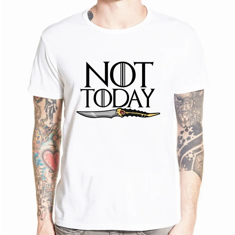 

NOT TODAY ARYA STARK GAME OF THRONES T Shirt Faceless men t shirt plus size summer Casual Graphic Tees male Shirt Tops 2019