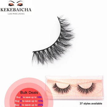

KEKEBAICHA Light Volume Mink Eyelashes 100% Cruelty Free 3D Mink False Eyelash Curl Short Eye Lashes Less Volume Fake Eyelashes