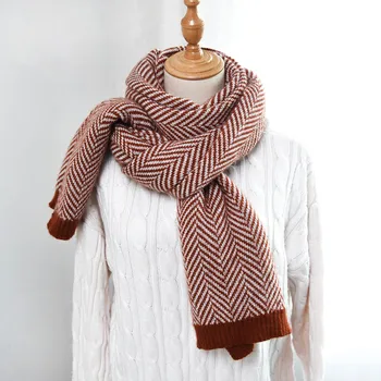 

Knitted Lady Shawl Scarf Lovers Stripe Wrap Cape Mantilla Imitation Cashmere Muffler Mujer Bufanda Chal Male Kerchief Echarpes