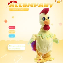 Электрическая Рождественская курица мультяшная плюшевая кукла говорящая ходячая Поющая забавное обучение маленьких детей познавательное образование игрушки