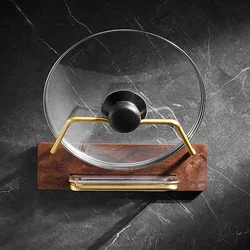 kitchen accessories Punch-free solid wood pot cover rack cutting board rack wall-mounted kitchen storage rack with water
