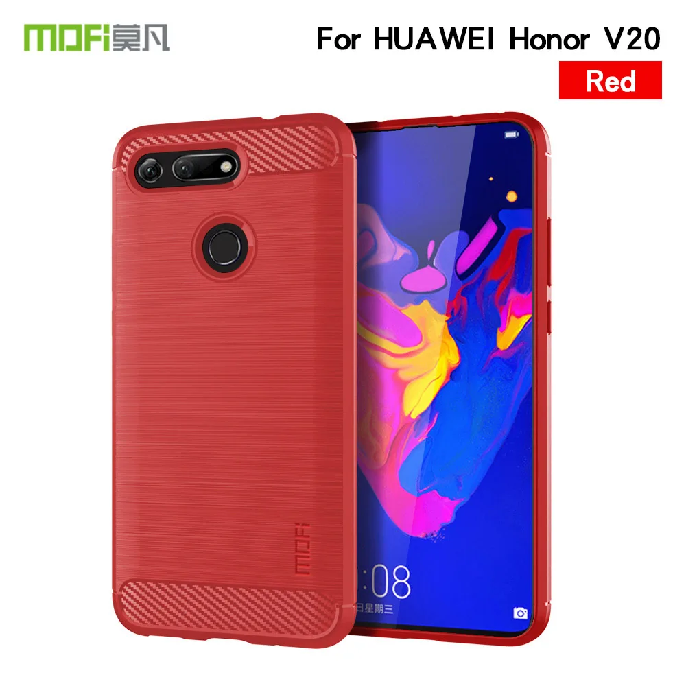 Красный Чехол для huawei Honor View 20, силиконовый мягкий ТПУ чехол для телефона huawei Honor V20, задняя крышка, противоударный защитный чехол - Цвет: Красный