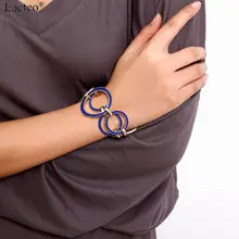 Lacteo, винтажный большой круглый Круглый браслет на цепочке, ювелирное изделие для женщин,, Панк мода, голубой крест, цепочка, браслет с шармами, подарки