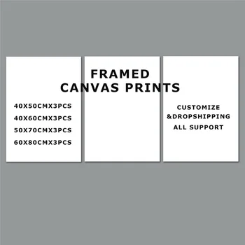 

3 panels custom framed canvas painting modern home decor wall art canvas prints
