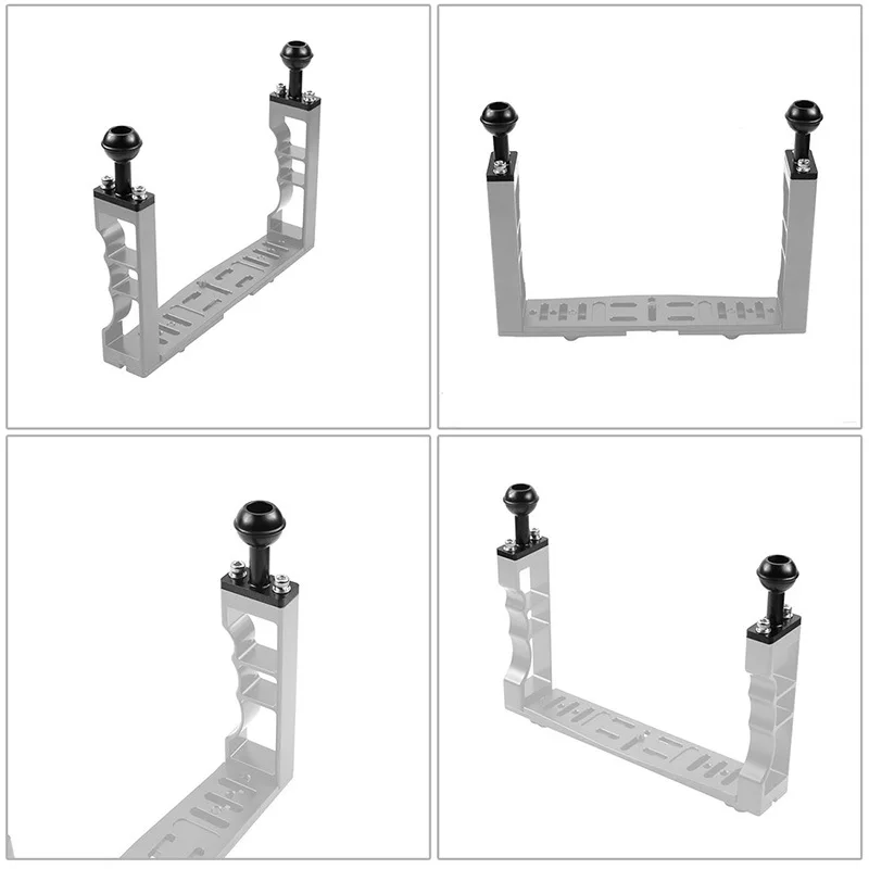 Алюминиевый сплав 1 дюймов шариковая головка адаптер с винтовыми отверстиями M5 для дайвинга спорта DSLR камеры кронштейн штатив Клип адаптер F45