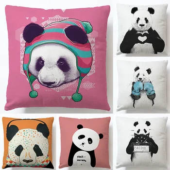 

China National Treasure Panda Pattern Series Cushion Cover Cute Fresh Pillow Case Car Home Creative Decoration Pillow Case