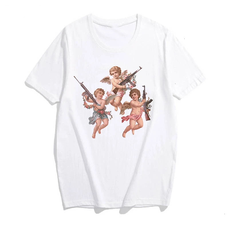 

T-shirt Woman Retro Angel Tshirt Befree Vintage Kawaii Aesthetic Women Tshirt Korean Style Short Sleeve Tee Shirt Femme Clothes