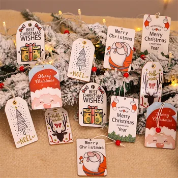 

Maxsin 2 pcs/lot 2020 new Christmas decorations wooden small pendants creative cartoon tag hanging Christmas tree accessories