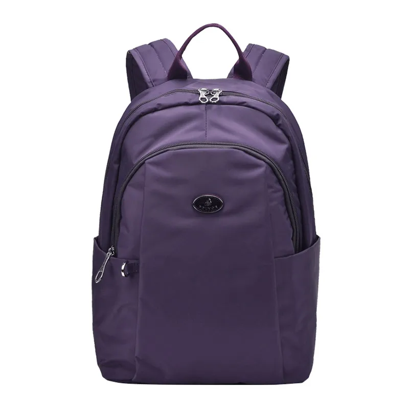 Fouvor модная версия водонепроницаемый Оксфорд простой холщовый маленький рюкзак для путешествий Женская Повседневная сумка на молнии школьная сумка 2786-05 - Цвет: purple