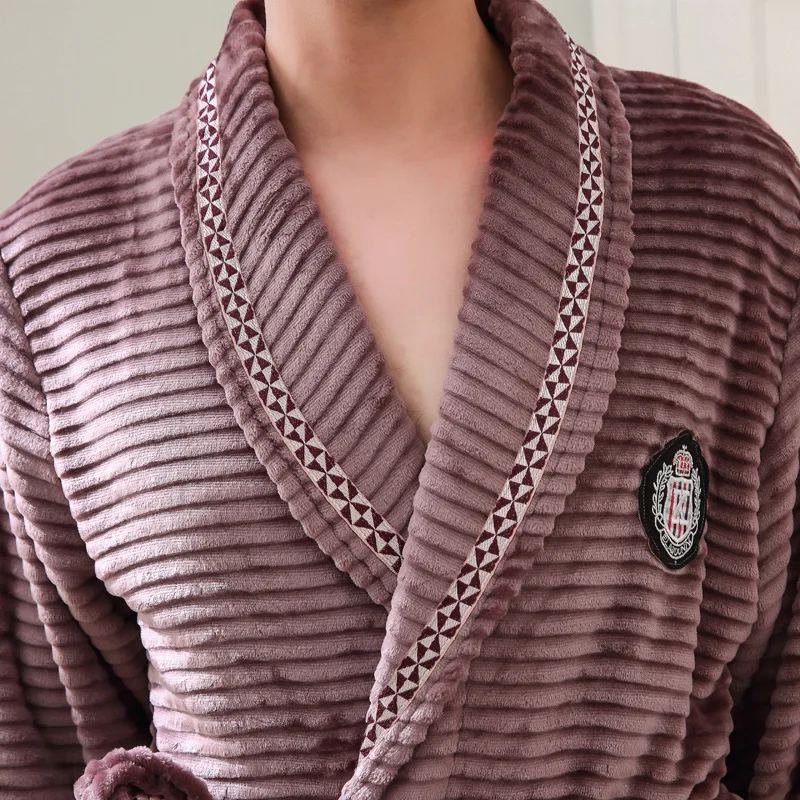 Men Casual Kimono Bathrobe Autumn Winter Flannel Long Robe Thick Warm Sleepwear Nightgown Male Casual Home Wear pajamas Men Casual Kimono Bathrobe Autumn Winter Flannel Long Robe Thick Warm Sleepwear Nightgown Male Casual Home Wear pajamas