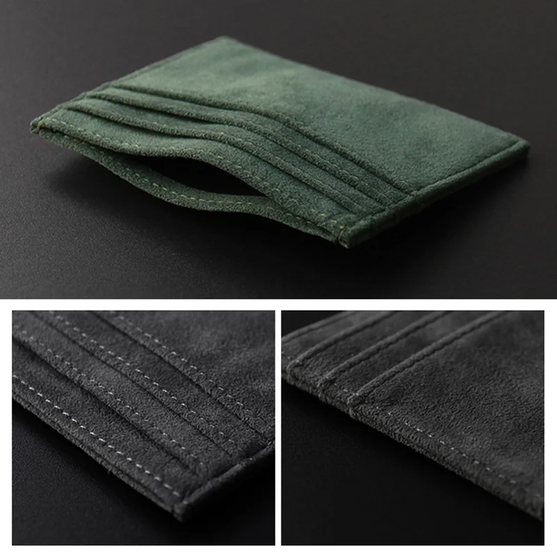 YMW ALCANTARA Card Holder Women & Man Turn fur Luxury Artificial Leather Slim Card Mini Wallet Small Thin Package card wallet